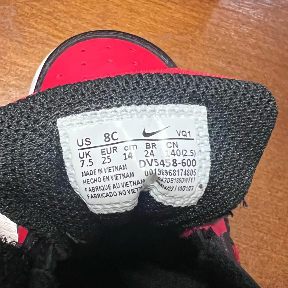 Nike Court Borough Low Recraft 8C university Red Black unisex New In Box Toddle - Picture 3 of 14